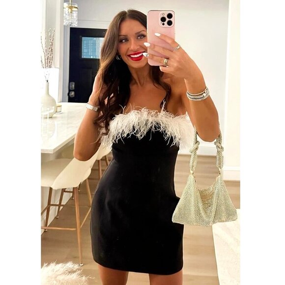 Zara Stretchy Feather Dress - Picture 4 of 14